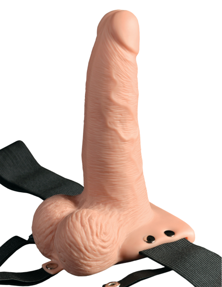 FETISH FANTASY SERIES 6 INCH HOLLOW STRAP-ON WITH REMOTE LIGHT