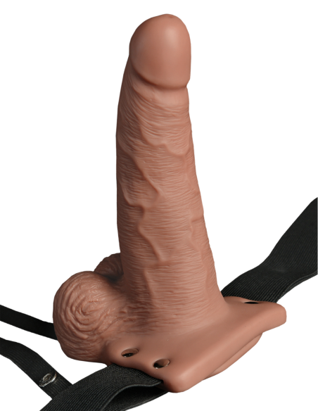 FETISH FANTASY SERIES 6 PULGADAS HUECO RECARGABLE CON BOLAS DE COLOR CANELA