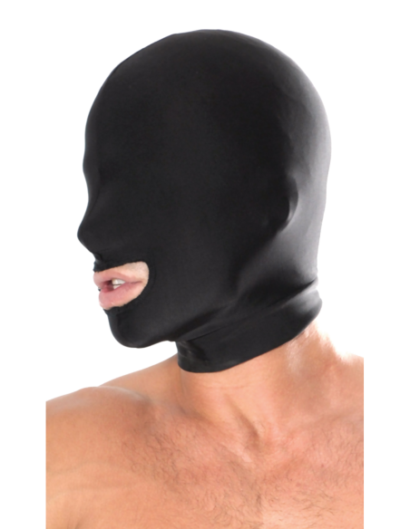 FETISH FANTASY SERIES SPANDEX OPEN MOUTH HOOD BLACK