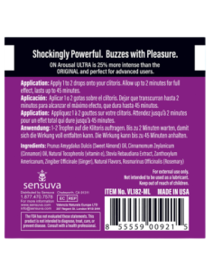 SENSUVA ON ULTRA AROUSAL OIL SINGLE USE AMPOULE 2