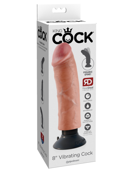 KING COCK 8 PULGADAS VIBRADOR COCK LIGHT