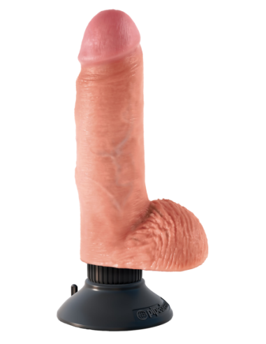 KING COCK 7 INCH VIBRATING COCK WITH BALLS LIGHT