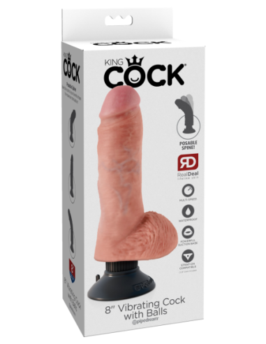 KING COCK POLLA VIBRADORA DE 8 PULGADAS CON...
