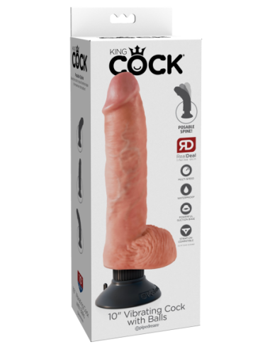 KING COCK POLLA VIBRADORA DE 10 PULGADAS CON...