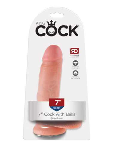KING COCK 7 INCH COCK WITH BALLS LIGHT