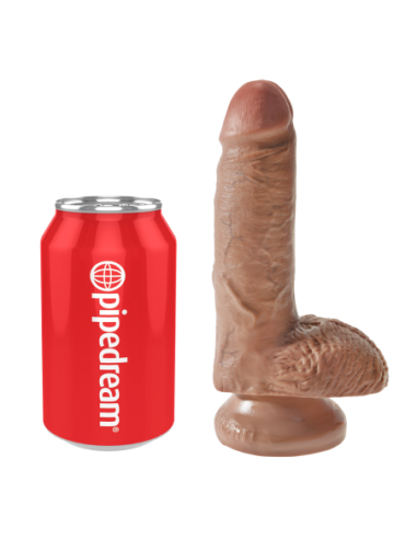 KING COCK POLLA DE 7 PULGADAS CON BOLAS BRONCEADO