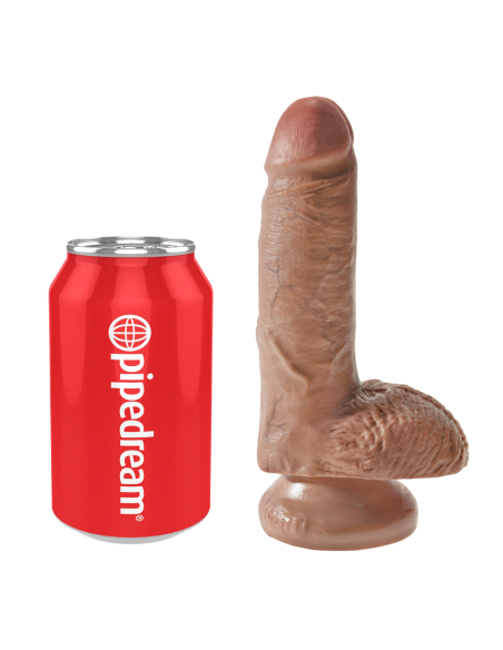 KING COCK POLLA DE 7 PULGADAS CON BOLAS BRONCEADO
