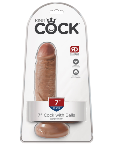KING COCK 7 INCH COCK WITH BALLS TAN