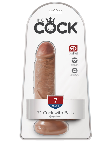KING COCK 7 INCH COCK WITH BALLS TAN