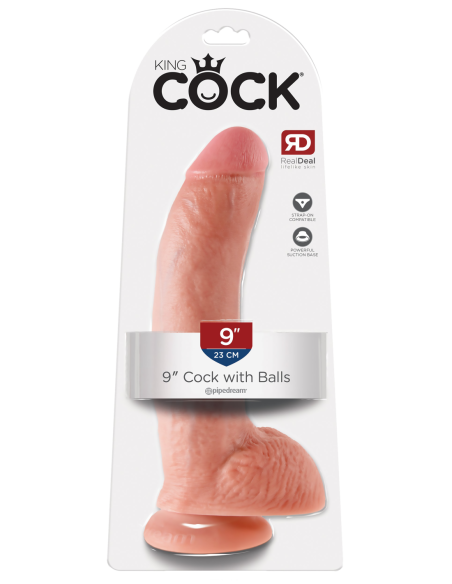 KING COCK POLLA DE 9 PULGADAS CON BOLAS LIGERAS