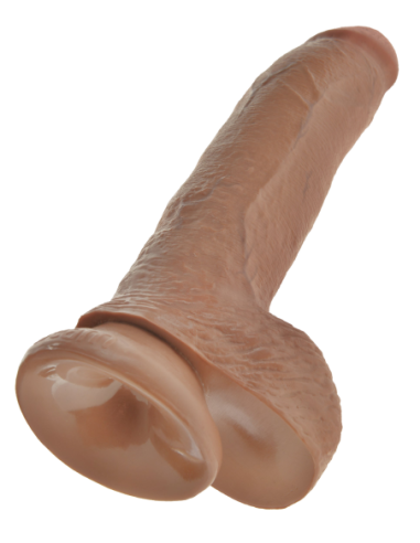 KING COCK POLLA DE 9 PULGADAS CON BOLAS BRONCEADO