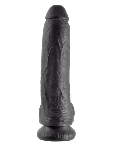 KING COCK POLLA DE 9 PULGADAS CON BOLAS NEGRO