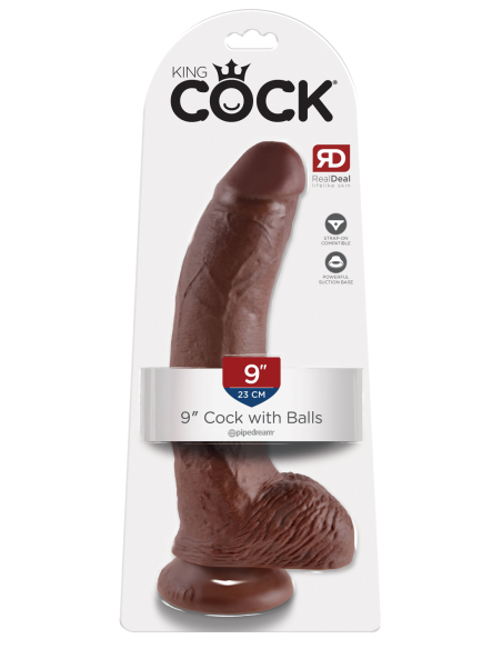 KING COCK 9 INCH COCK WITH BALLS BROWN