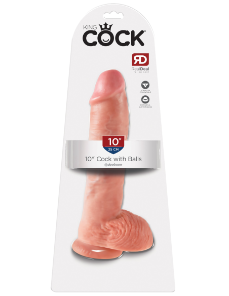 KING COCK POLLA DE 10 PULGADAS CON BOLAS LIGERAS