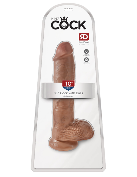 KING COCK 10 INCH COCK WITH BALLS TAN