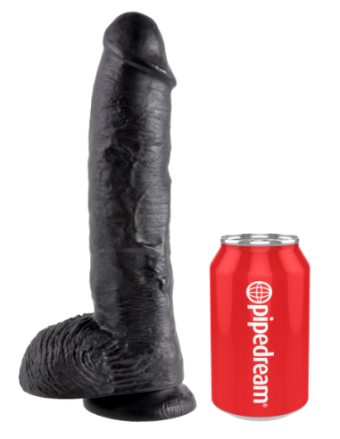 KING COCK POLLA DE 10 PULGADAS CON BOLAS NEGRO