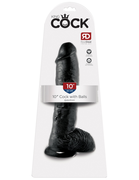 KING COCK 10 INCH COCK WITH BALLS BLACK