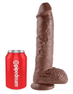 KING COCK 10 INCH COCK WITH BALLS BROWN