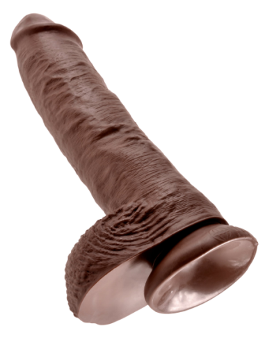 KING COCK 10 INCH COCK WITH BALLS BROWN