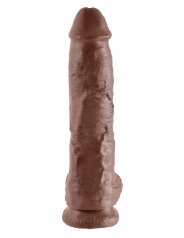 KING COCK 10 INCH COCK WITH BALLS BROWN