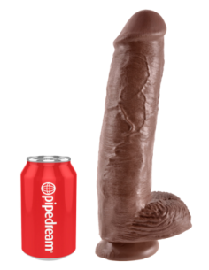 KING COCK 11 INCH COCK WITH BALLS BROWN