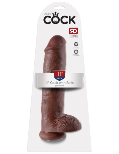 KING COCK 11 INCH COCK WITH BALLS BROWN