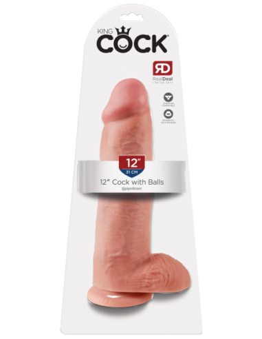 KING COCK POLLA DE 12 PULGADAS CON BOLAS LIGERAS