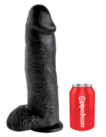 KING COCK POLLA DE 12 PULGADAS CON BOLAS NEGRO
