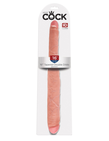 KING COCK 16 INCH TAPERED DOUBLE DILDO LIGHT