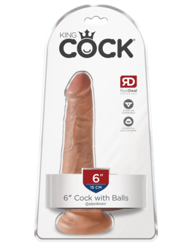 KING COCK POLLA DE 6 PULGADAS CON BOLAS LIGERAS