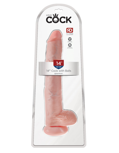 KING COCK POLLA DE 14 PULGADAS CON BOLAS LIGERAS