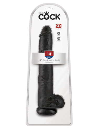 KING COCK 14 INCH COCK WITH BALLS BLACK
