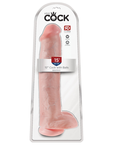 KING COCK POLLA DE 15 PULGADAS CON BOLAS LIGERAS