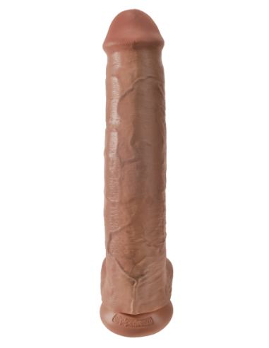 KING COCK POLLA DE 15 PULGADAS CON BOLAS BRONCEADO