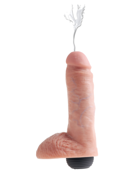 KING COCK 8 PULGADAS POLLA CHORREADORA CON BOLAS DE LUZ