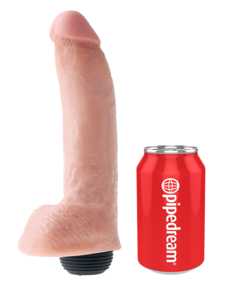 KING COCK 9 PULGADAS POLLA CHORREADORA CON BOLAS LUZ