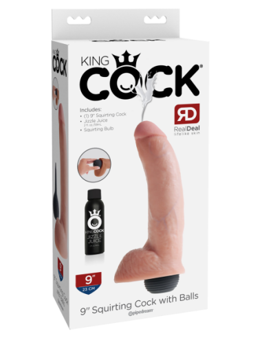 KING COCK 9 INCH SQUIRTING COCK WITH BALLS LIGHT