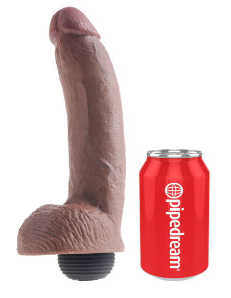 KING COCK 9 INCH SQUIRTING COCK WITH BALLS BROWN