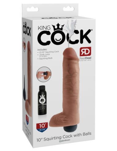 KING COCK 10 INCH SQUIRTING COCK WITH BALLS LIGHT