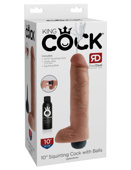 KING COCK POLLA DE 10 PULGADAS CON BOLAS DE LUZ