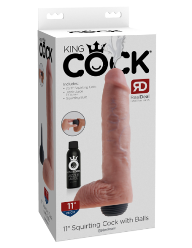 KING COCK 11 INCH SQUIRTING COCK WITH BALLS LIGHT