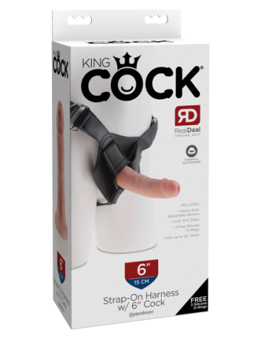 KING COCK STRAP ON HARNESS WITH 6 INCH COCK LIGHT