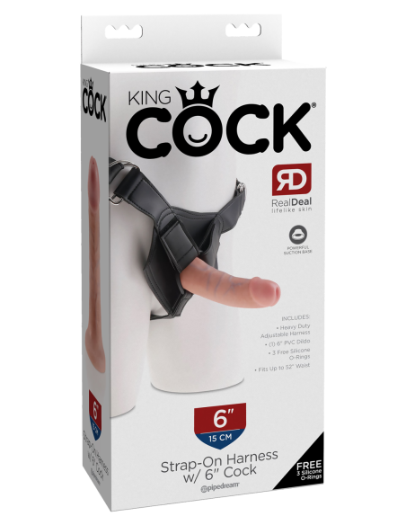 KING COCK STRAP ON HARNESS WITH 6 INCH COCK LIGHT