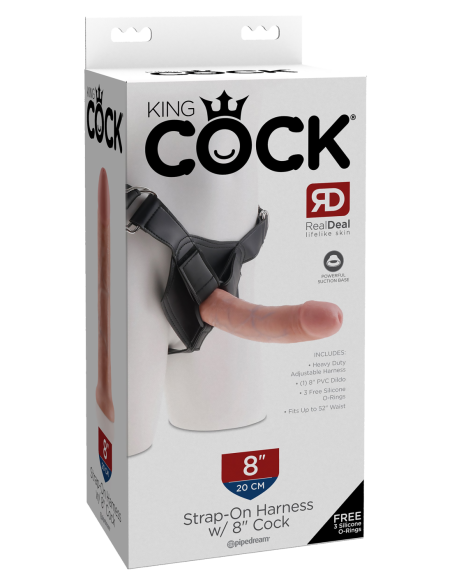 KING COCK STRAP ON HARNESS WITH 8 INCH COCK LIGHT