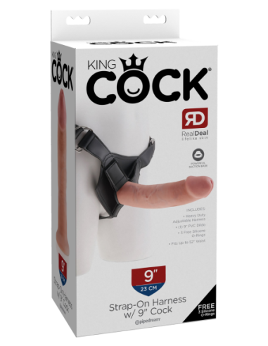 KING COCK STRAP ON HARNESS WITH 9 INCH COCK LIGHT