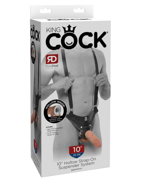 KING COCK 10 INCH HOLLOW STRAP ON SUSPENDER SYSTEM LIGHT