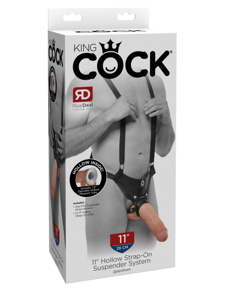 KING COCK 11 INCH HOLLOW STRAP ON SUSPENDER SYSTEM LIGHT