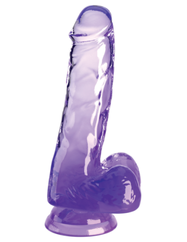 KING COCK CLEAR 6 INCH COCK WITH BALLS PURPLE