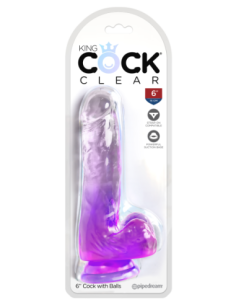 KING COCK CLARO GALLO DE 6 PULGADAS CON BOLAS PÚRPURA 2