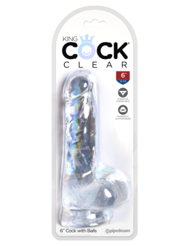 KING COCK CLEAR 6 INCH COCK WITH BALLS CLEAR
